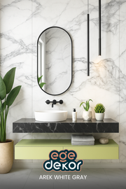 AREK WHITE GRAY Mermer Desenli PVC Panel 122 x 244 CM