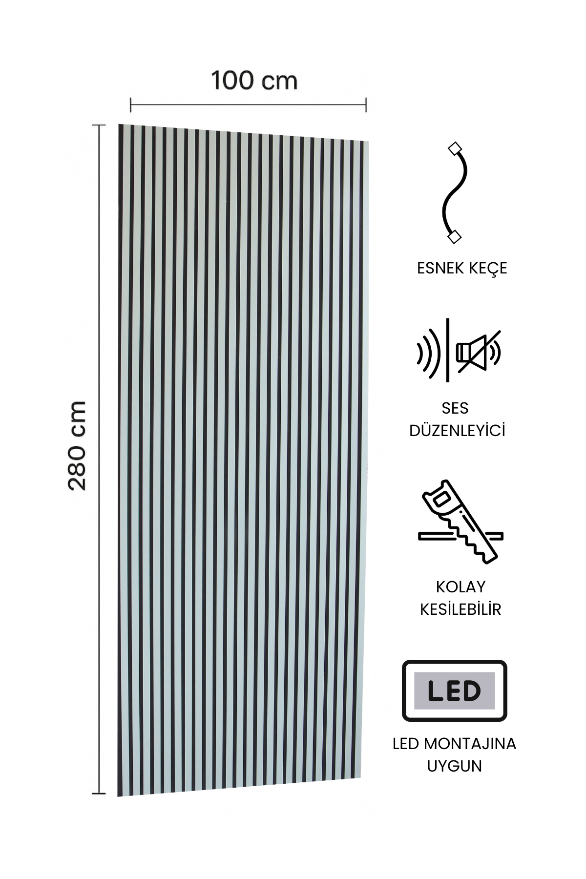 SU YEŞİLİ Akustik Panel 100 x 280 CM