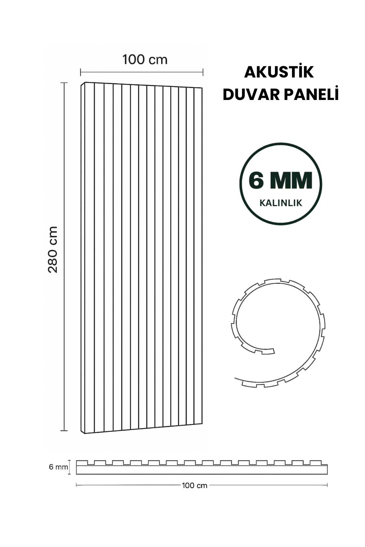 SU YEŞİLİ Akustik Panel 100 x 280 CM