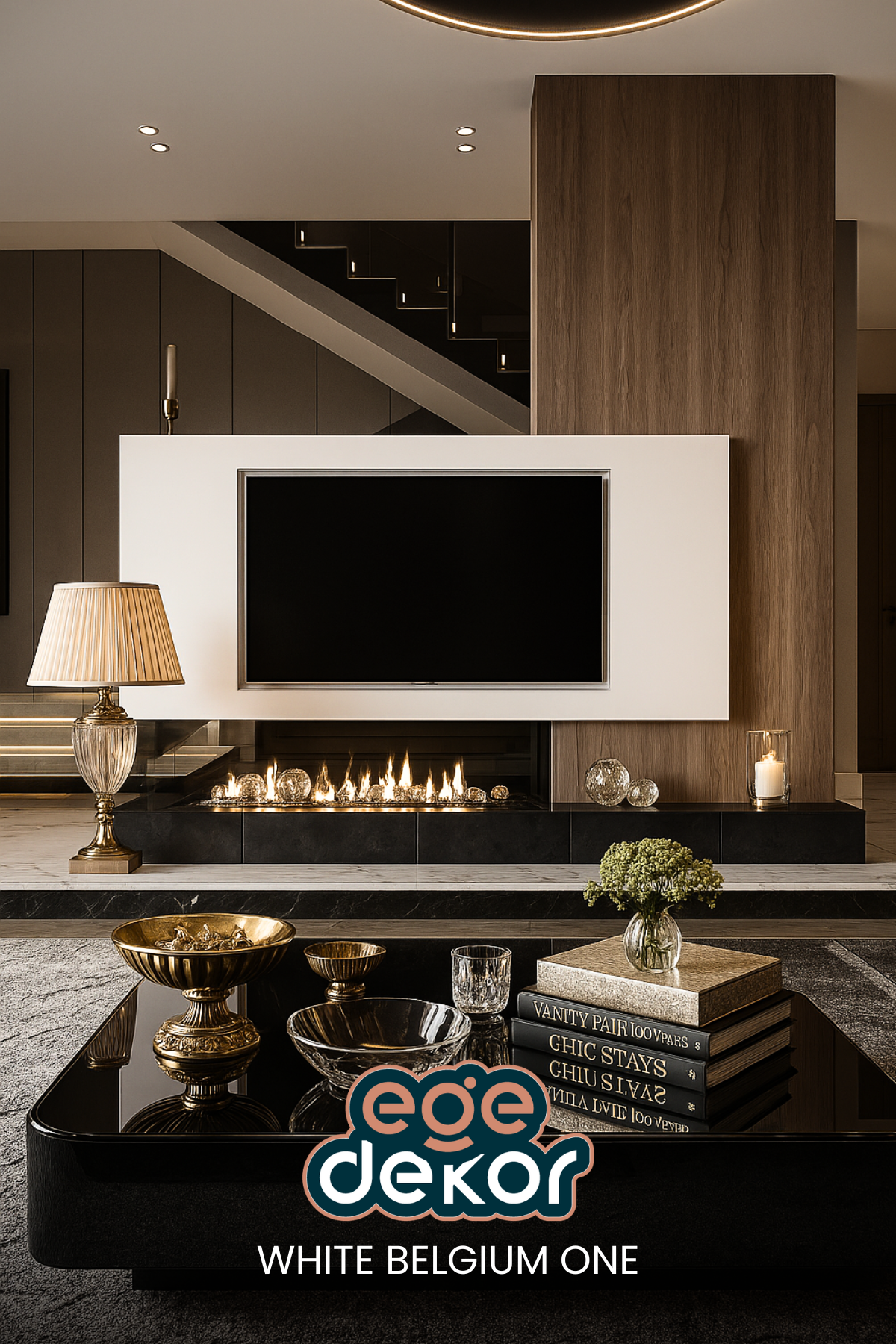 WHITE BELGIUM ONE Mermer Desenli PVC Panel 122 x 244 CM