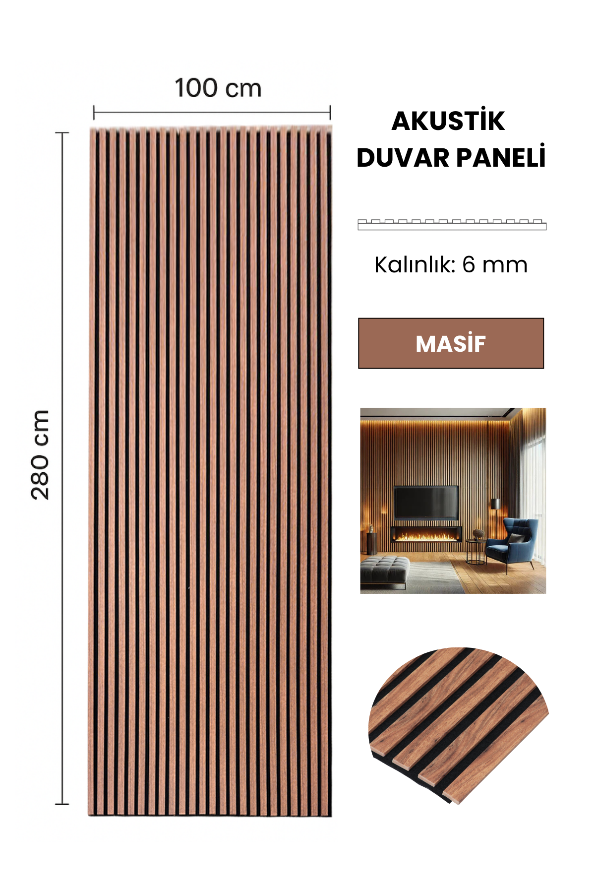 MASİF Akustik Panel 100 x 280 CM