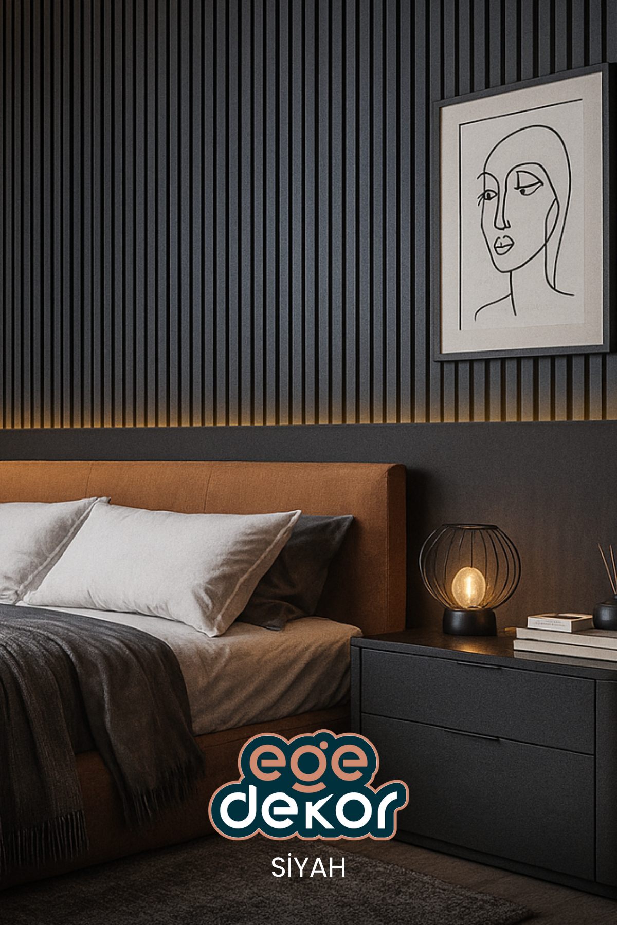 SİYAH Akustik Panel 100 x 280 CM