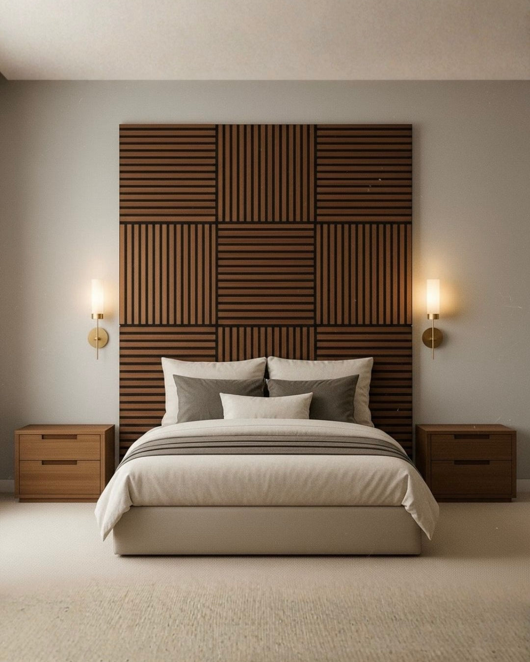 Kare Mdf Çıtalı Akustik Duvar Paneli 60 x 60 CM