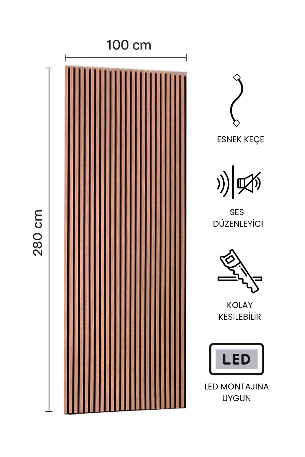MASİF Akustik Panel 100 x 280 CM