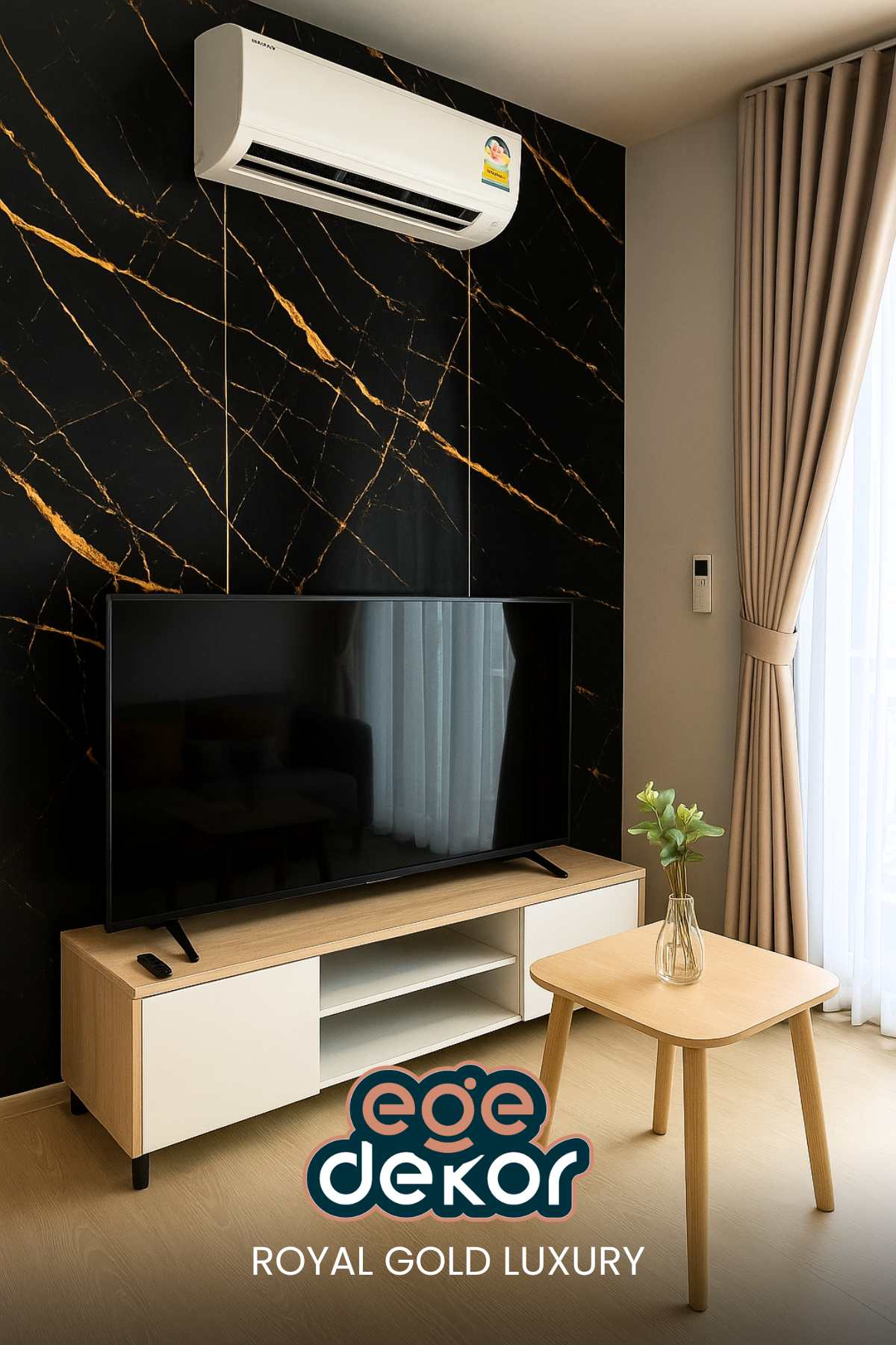 DRAGON GOLD STYLE Mermer Desenli PVC Panel 122 x 244 CM