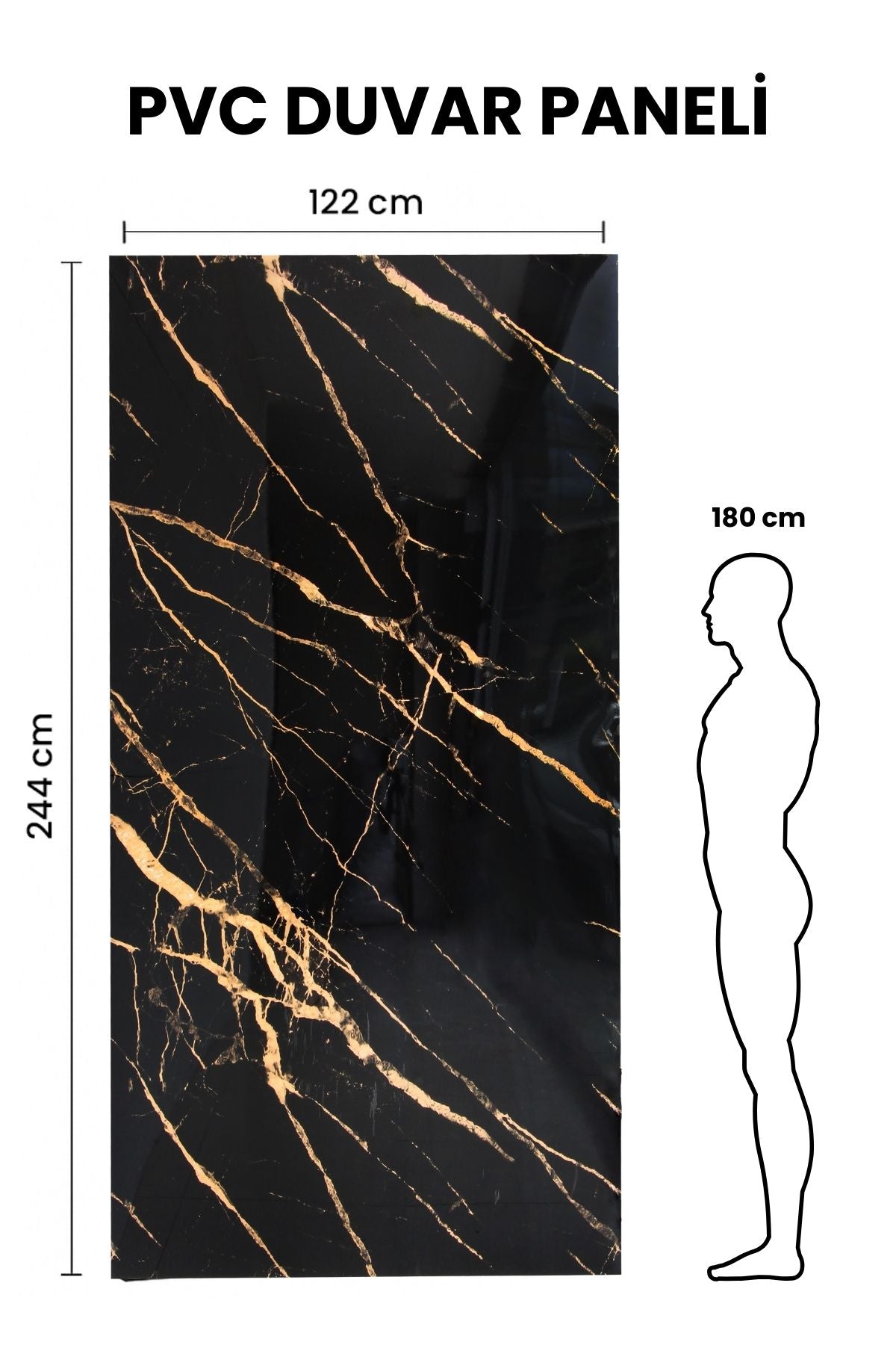 DRAGON GOLD STYLE Mermer Desenli PVC Panel 122 x 244 CM