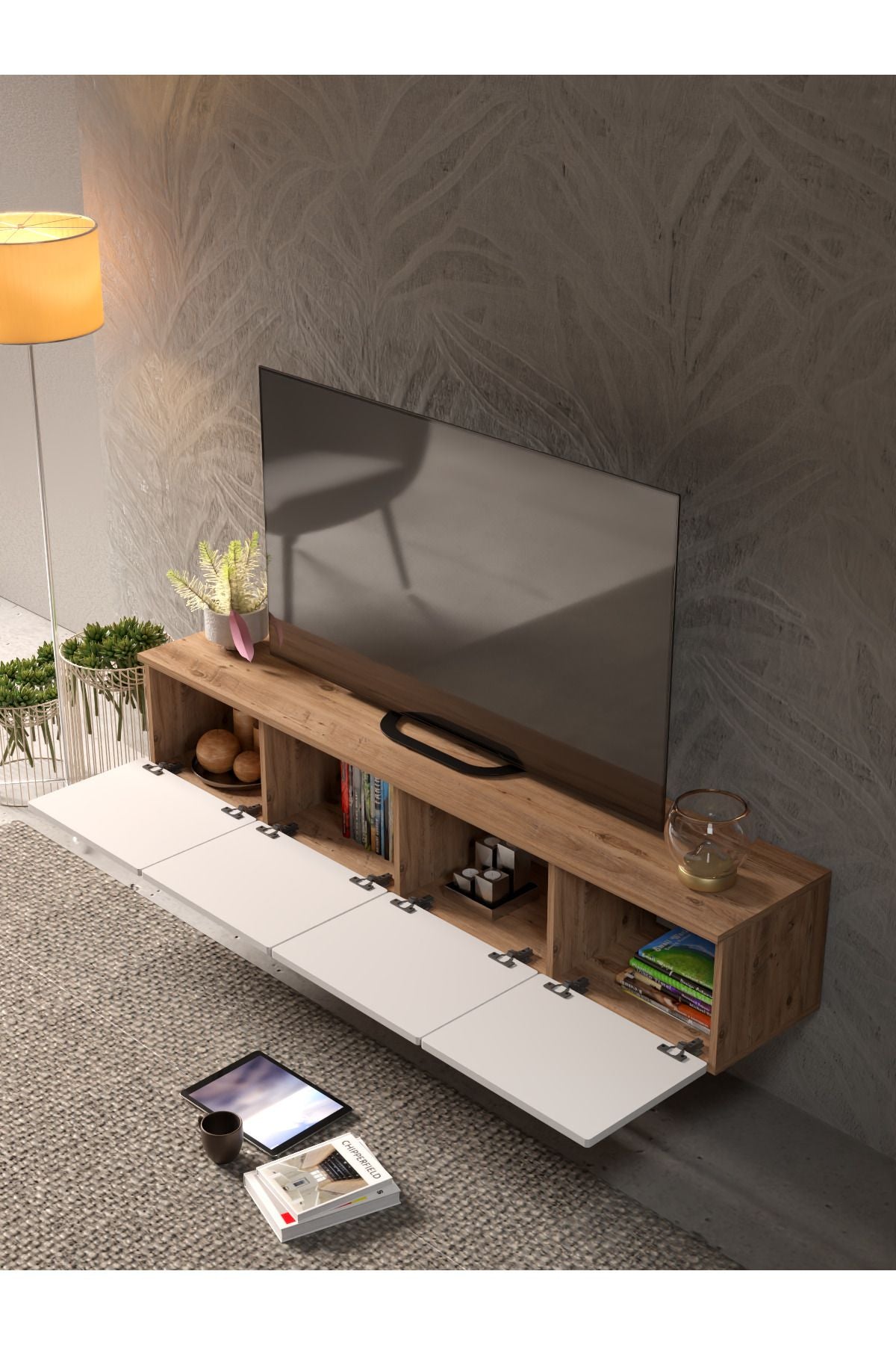 Boho 4'lü Duvar Tv Ünitesi